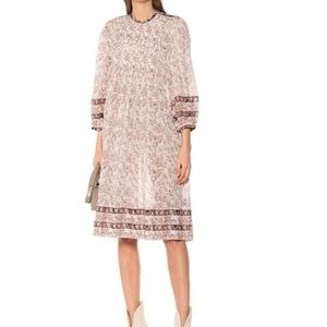 Isabel Marant Étoile Vanille Floral Cotton Pintuck Midi Dress